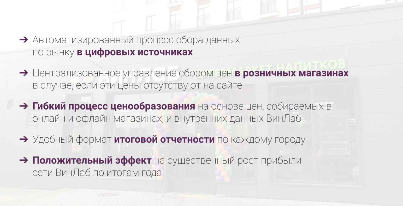 Динамическое ценообразование для сети ВинЛаб